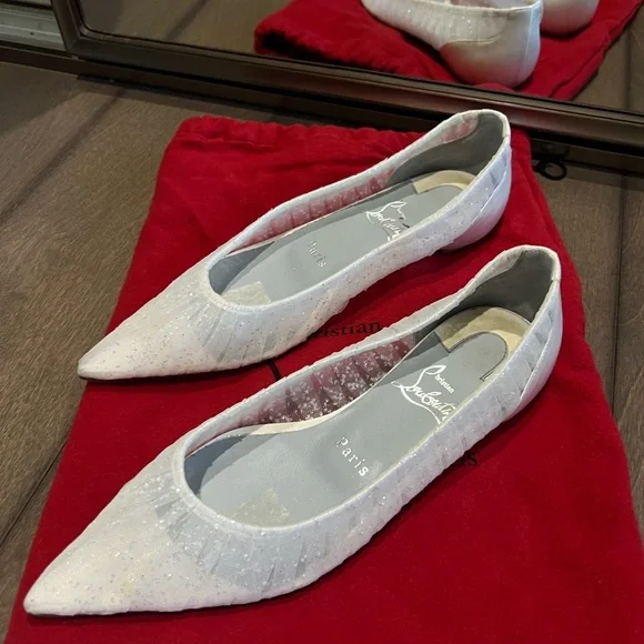 Christian Louboutin Shoes Christian Louboutin White Lace Flats